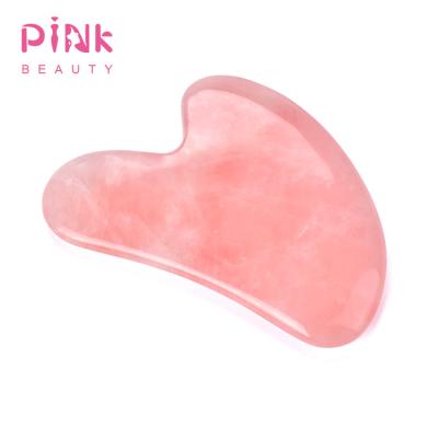 China Portable/Cool/Comfortable/Double Rollers SQUARE Scraping Scraping Board Rose Quartz High Quality Elegant Personal Care Facial Massager Massage Board Scraper for sale