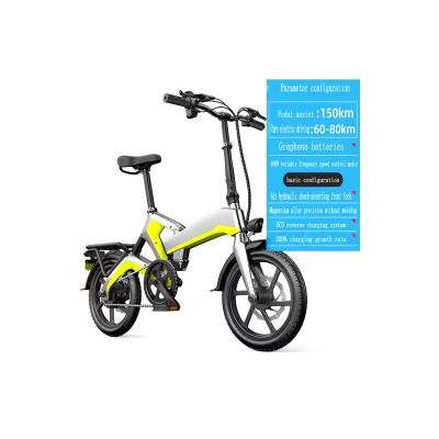 China Mini New 16inch 48V 350W 500W mini motor bike aluminum alloy brushless floding electric bicycle for sale