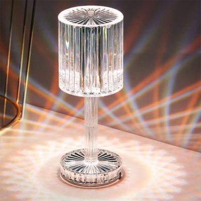 China Modern Factory Price Rose Crystal Table Lamp Custom Crystal Table Touch Night Light for sale