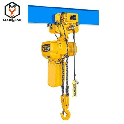 China Machinery Repair Shop Chain Hoist 5 Ton Electric With High Speed ​​Manual Hook for sale