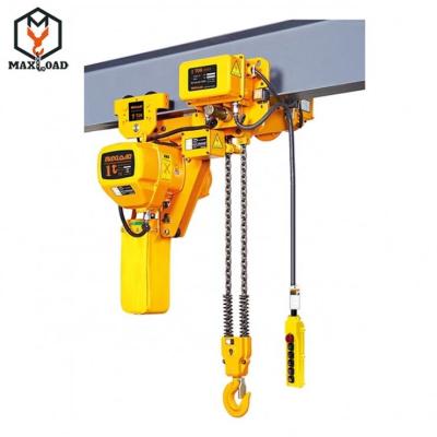 China Machinery Repair Shops HHBB Style 1 Ton Construction Electric Chain Hoist With Hand Trolley for sale