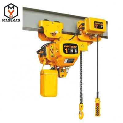 China Machinery Repair Shops 2 Ton Explosion Proof Ultra Low Headroom Type Electric Chain Hoist With Trolley Hook for sale