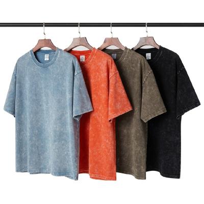 China Camisetas Hombre Hip Hop Vintage T-shirt Vintage Blank Logo Stone Washed Tees QUICK DRY Custom Made T-shirt for sale