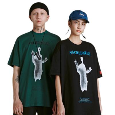 China Camisetas Masculinas QUICK DRY Wholesale Men's T-shirt Hip Hop Oversized T-shirt Ghost Printed T Shirts for sale