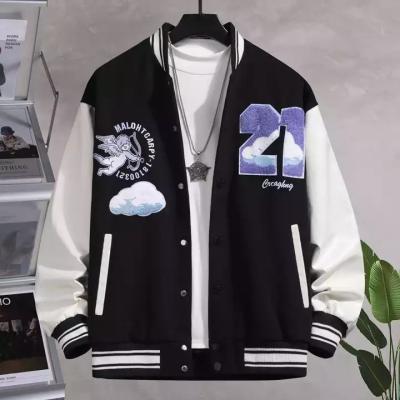 China Hot Selling Custom Made Cool Oversized Chenille Embroidery Waterproof High Street Style Loose Jackets For Men for sale