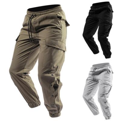 China Fashion Solid Color Loose Jogging Pants Men's Overalls Straight Multi-pocket Sweatpants Breathable Cargo Pants for sale