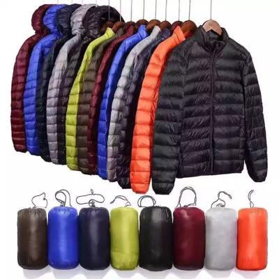 China Winter Bubble Hooded Puff Waterproof Custom Logo Warm Duck Feather Nylon Filled Bottom Stripper Jacket for sale