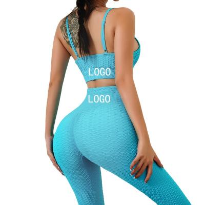 China Low MOQ Tiktok yoga 2021 newcomer fashion breathable RTS sets high quality women's fitness gym sportswear clothing set for sale