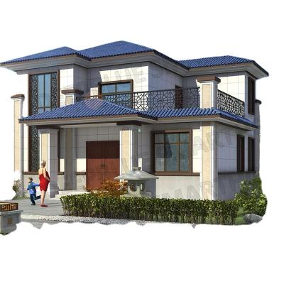 China Modern Prefab Homes Deepblue Smarthouse Prefab Luxury Villa By Light Gauge Steel Framing System for sale