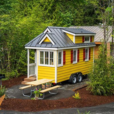 China AU NZ Modern Standard Deepblue Smarthouse Steel Frame Prefab Lightweight Tiny House On Wheels With Trailer for sale