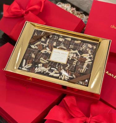 China Recyclable Wholesale Cheap Price Peel Lid Luxury Exquisite Gift Box For Gift Box Red Chocolate Packaging for sale