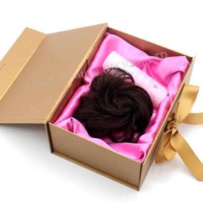 China Recycled Materials Manufacturer Supplier Gold Biodegradable Packaging Wig Gift Magnetic Package Bend Able Magnetic Box for sale