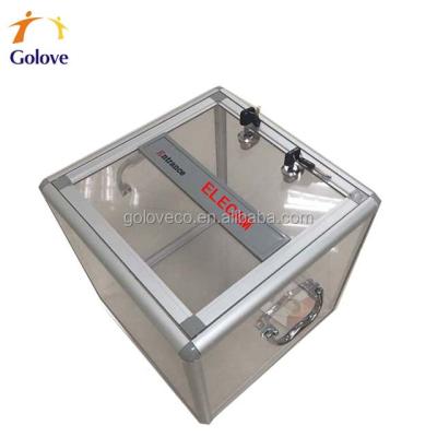 China Durable Clear Acrylic Collapsible VIP Voting Box For Cameroon Election for sale