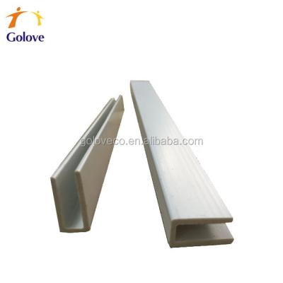 China Left / right white plastic corner 10mm U shape frame /extruded profile for sale