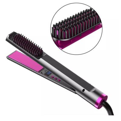 China Anti-scald External Material Professional Hair Straightening Comb Indicator Light Hair Straightener Electric Brush PTC Ceramic Heating for sale