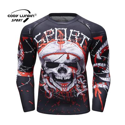 China Custom Printed Anti Pilling Hardwear Mens Sportswear Long Sleeve Gym T-Shirt for sale