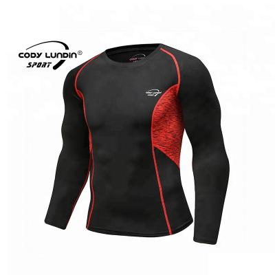 China Men Workout Gym Anti-pilling Sports Wear Bodybuilding Outdoor Compression Fitness Long Sleeve T-Shirts for sale