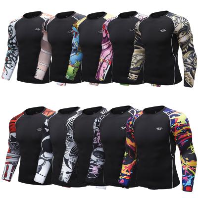 China Breathable Guard Long Sleeve Wholesale Shirt Sublimation Printing Rash Surfer For Sport Men for sale