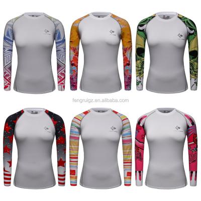 China Anti Pilling OEM Custom Sublimated Compression Women Muttahida Majlis-e-Amal Guard Rash Guard Long Sleeve T-Shirt for sale