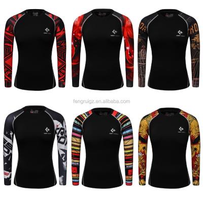 China High Quality Spandex Anti-Pilling Thermal OEM Custom Ladies Sublimated T-shirt Women Muttahida Majlis-e-Amal Rash Guards for sale