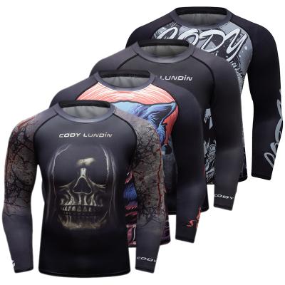 China Cody Lundin Design Boy Rash Guard Long Sleeve Wear Compression Fitness Rash Guard Fight Shirt For Man for sale