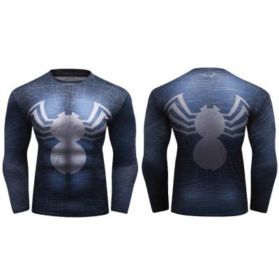 China Anti-pilling Cody Lundin Cusotm Superhero Rash Guard Long Sleeve Compression Gym T-Shirt for sale