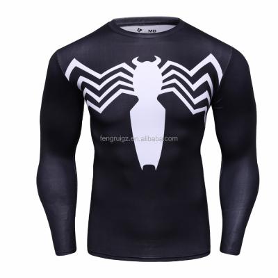 China Anti-pilling Digital Printing OEM Service Supply Type And Long Sleeve Style 3D Printing Spider Logo T-Shirts for sale