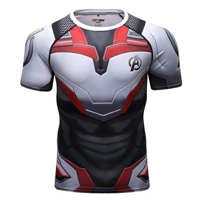 China Cody Lundin Anima Compression Sublimation Sport Shirt Men Short Sleeve Round Neck Superhero T-Shirt for sale