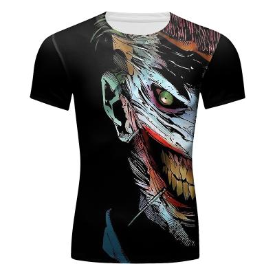 China Anti-wrinkle OEM Color Combination Print Sports Top Short Sleeve T-Shirts for sale