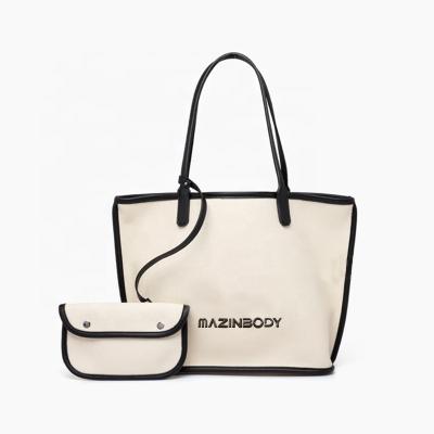 China Fashion Mazinbody High Quality Handbags Fashion Women Canvas Tote Bags With Custom Printed Logo for sale