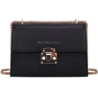 China Other Mazinbody wholesale lock chain bags small elegant square female bag for ladiescustom pu leather shoulder bag for women for sale