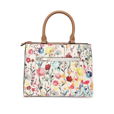 China Fashion OEM Handbags Supplier Brand Women Shoulder Bags High Quality Floral Print PU Leather Handbag for sale