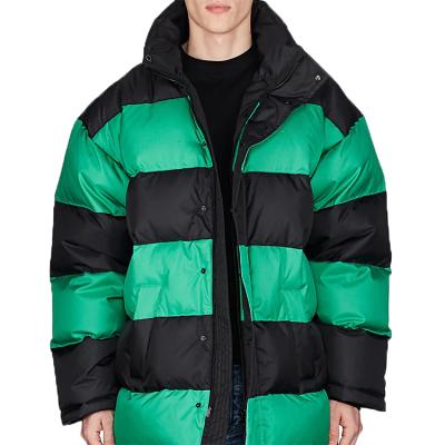 China 2021 New Design Winter QUICK DRY Warm Thick Quilted Contrast Color Stripper Jackets Men for sale