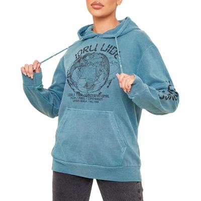 China 100%Cotton Casual Anti-Wrinkle Print Plus Size Women's Streetwear Hoodies And Sweatshirts for sale