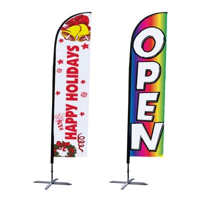 China FLYING Outdoor Beach Advertising Wind Swooper Feather Flying Flags Teardrop Banner and Promotional Beach Flag for sale