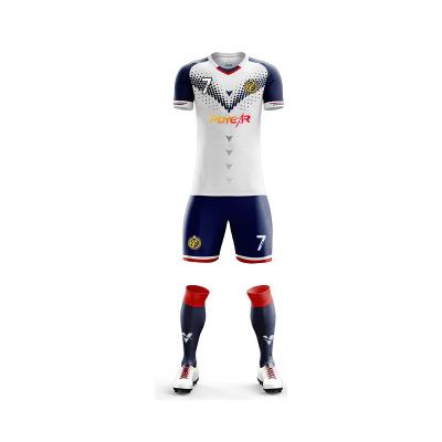 China Latest Technologies Breathable Comfortable Printing Custom Football Wear Cheapest Logo Soccer Jersey Football Clothes Mens Soccer Jersey For Team for sale