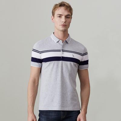 China New Custom Summer Polo Shirt Men Business Short Sleeve QUICK DRY Top Selling Striped Polo Shirt for sale