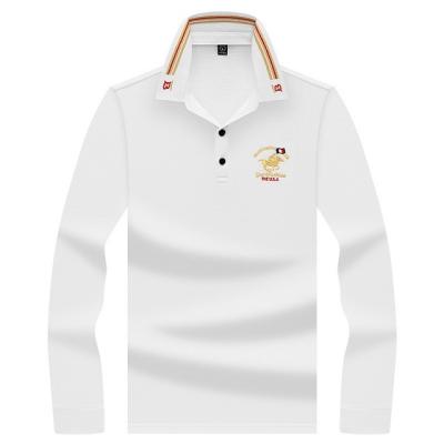 China Anti-wrinkle Autumn/Winter 21 Long Sleeve Bottoming Shirt Business Embroidery Long Sleeve Polo Shirt Men Wear for sale