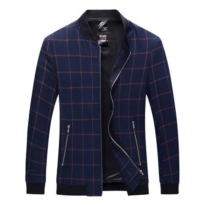 China 2021 Spring Reversible Men's Casual Baseball Collar Jacket Mens Plaid Jacket Flight Suit Jacket Wholesale New for sale