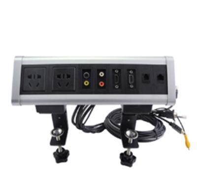 China Office Commercial Desk Edge Mount Table Conference Strip Socket Power Triangle Electrical Outlet for sale