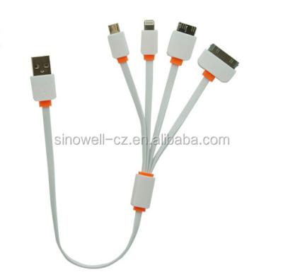 China Convenient New Model 4 Multi Head USB Charging Cable For iPhone / Samsung / Andriod Quick Charge for sale