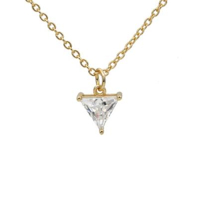 China FASHIONABLE Women Daily Wear Jewelry 14k Gold Plated Silver 925 Solitaire Pendant Necklace for sale