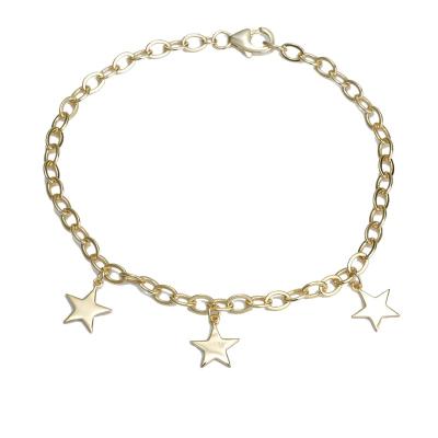 China Hot Sale TRENDY Jewelry Girl Fashion 14k Gold Plated Bangle Gold Link Chain Bracelets for sale