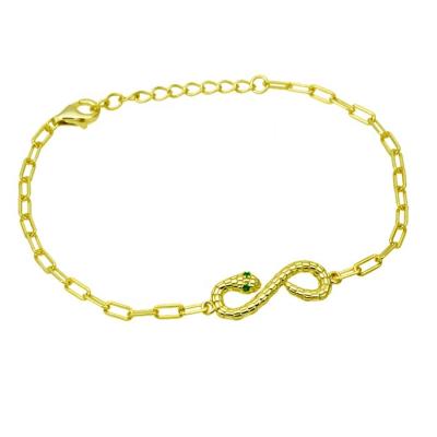 China Wholesale FASHIONABLE S925 14K Gold Plated Women Snakes Bangle Jewelry Anklets Girl Bracelet for sale