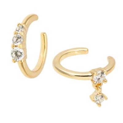 China Wholesale Trendy Fashion Jewelry S925 14k Gold Plated Clip On Cuff Earrings For Women And Teens for sale