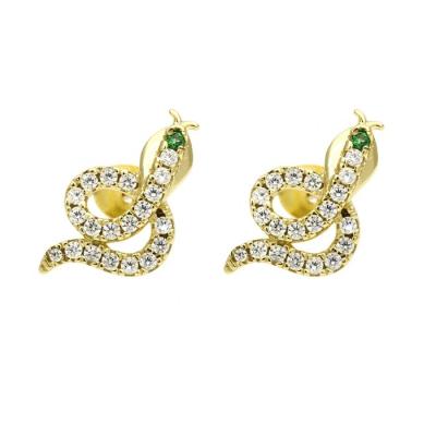 China 2022 Hot Sale TRENDY 14K Silver Animal Twisted Snake Party S925 Punk Animal Gold Plated Stud Earrings For Women for sale