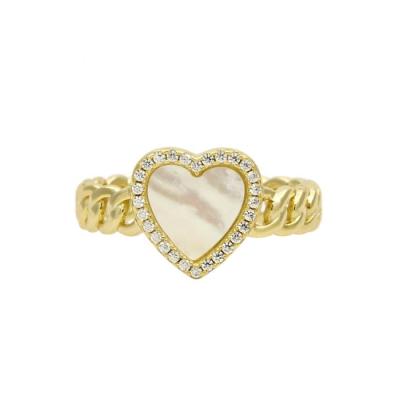 China 2022 New Trendy Romantic Heart Shape Jewelry S925 Big 14K Silver Gold Plated Ring For Women for sale