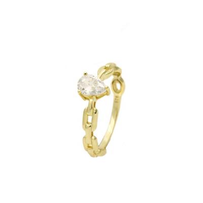 China FASHIONABLE Trendy Jewelry Gift S925 Silver 14K Gold Plated Ring For Women for sale