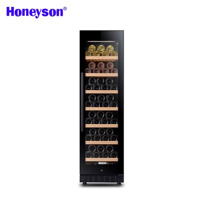 China Commercial Red Wine Cabinet 53 Bottle Wine Cooler Beer And Wine Fridge With Compressor 188L Cooling System for sale