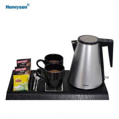 China 360 Degree Rotation Base Hotel China Popular Brand 360 Degree Rotation Base High End Hospitality Electric Kettle and Tray Set for sale